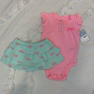Carter’s Onesie/Skirt Set - Size 6M NWT